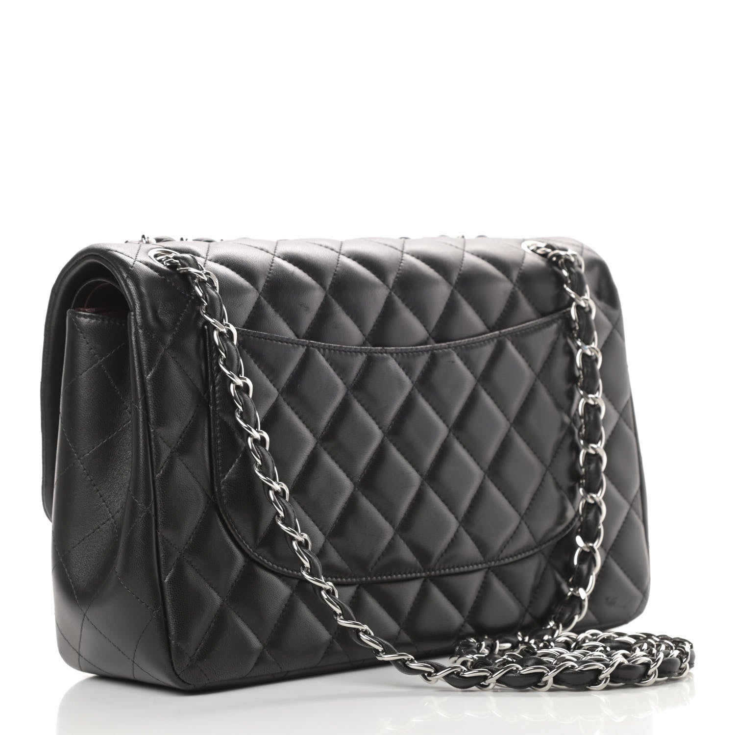 Chanel Lambskin Quilted Jumbo Double Flap Black 3 of 16