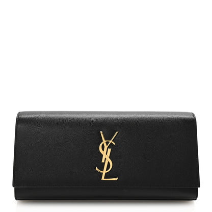 Saint Laurent Grain De Poudre Monogram Cassandre Clutch Black 1 of 6
