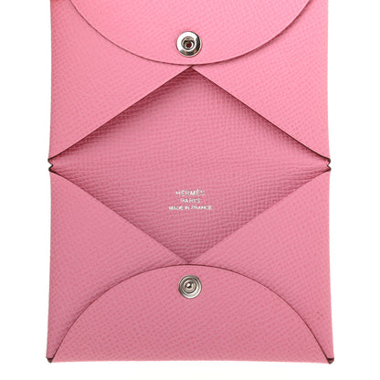 Hermes Epsom Calvi Card Case 5P Pink 5 of 7