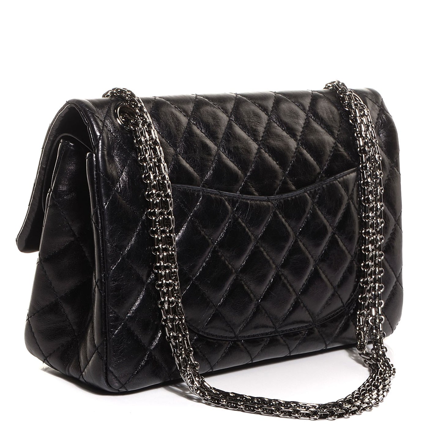 Aged Calfskin 2.55 Reissue 226 Flap Metallic Black