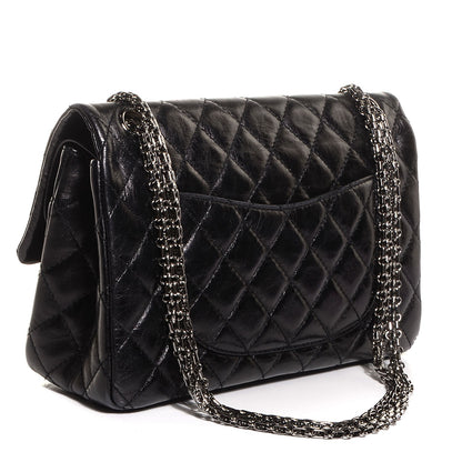 Chanel Aged Calfskin 2.55 Reissue 226 Flap Metallic Black 3 of 9