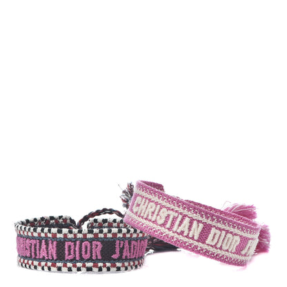 Christian Dior Woven Cotton J'Adior Friendship Bracelet Set Purple Rose 1 of 6