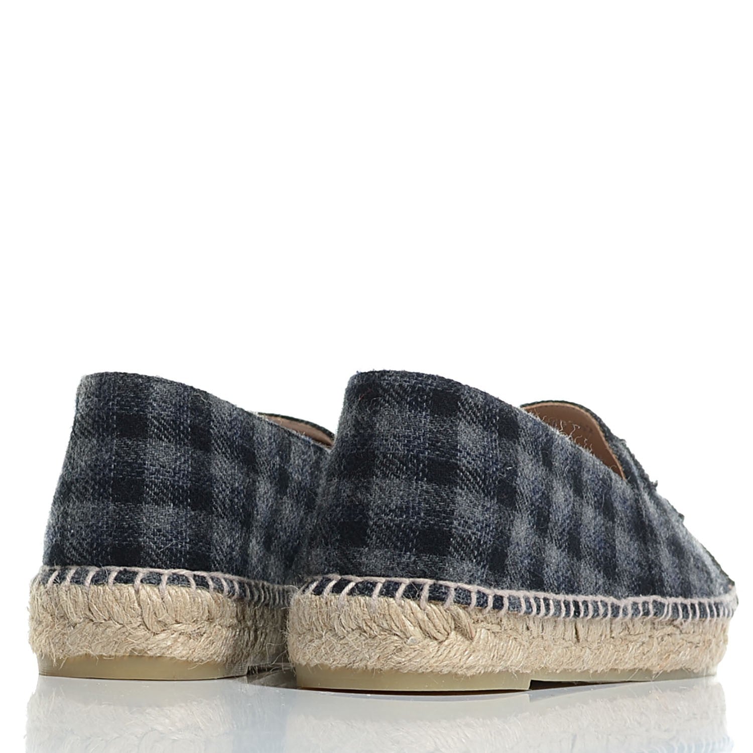 Chanel Fabric Flannel Espadrilles 40 Grey Black 3 of 6