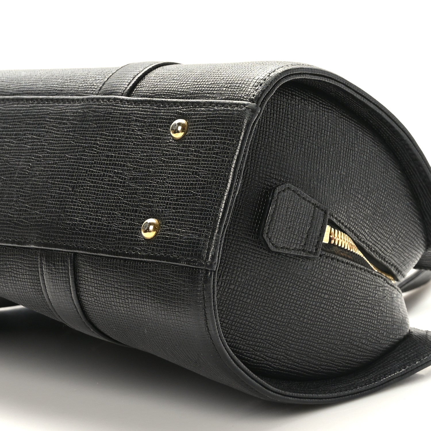 MCM Calfskin Studded Barrel Bag Black 8 of 8