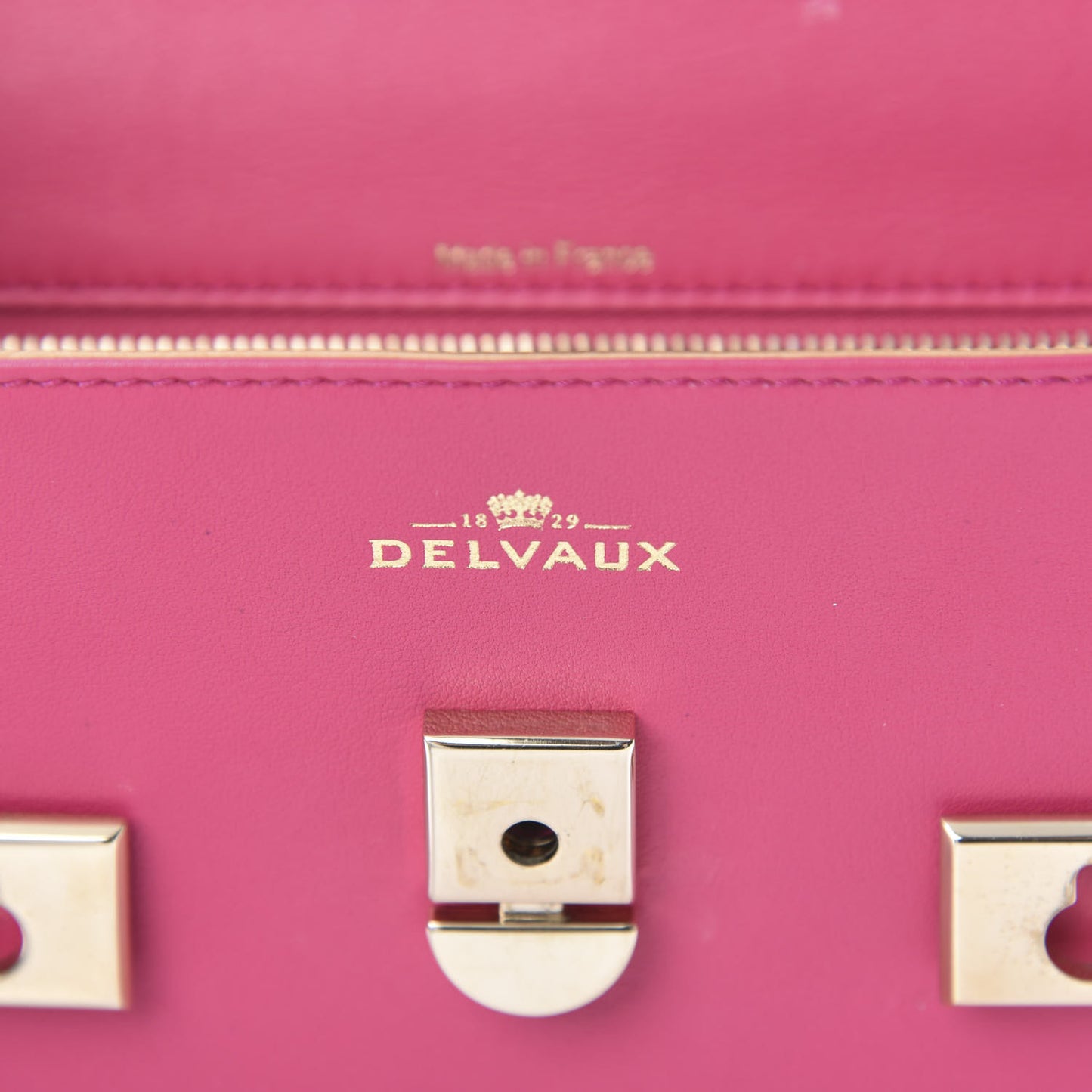 Calfskin MM Tempete Satchel Fuchsia