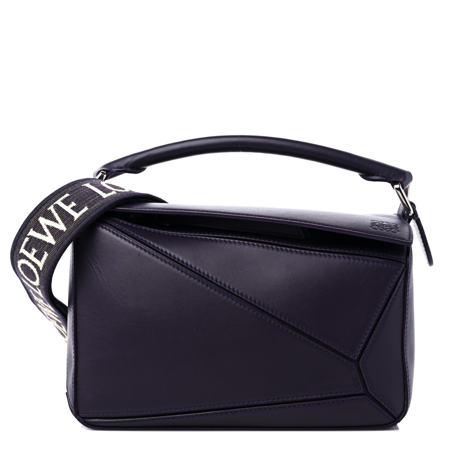 Satin Calfskin Small Puzzle Bag Deep Purple