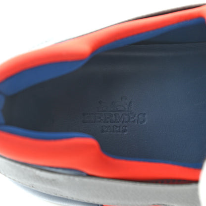 Hermes Epsom Technical Canvas Mens Vitesse Sneakers 44 Orange Multicolor 7 of 11