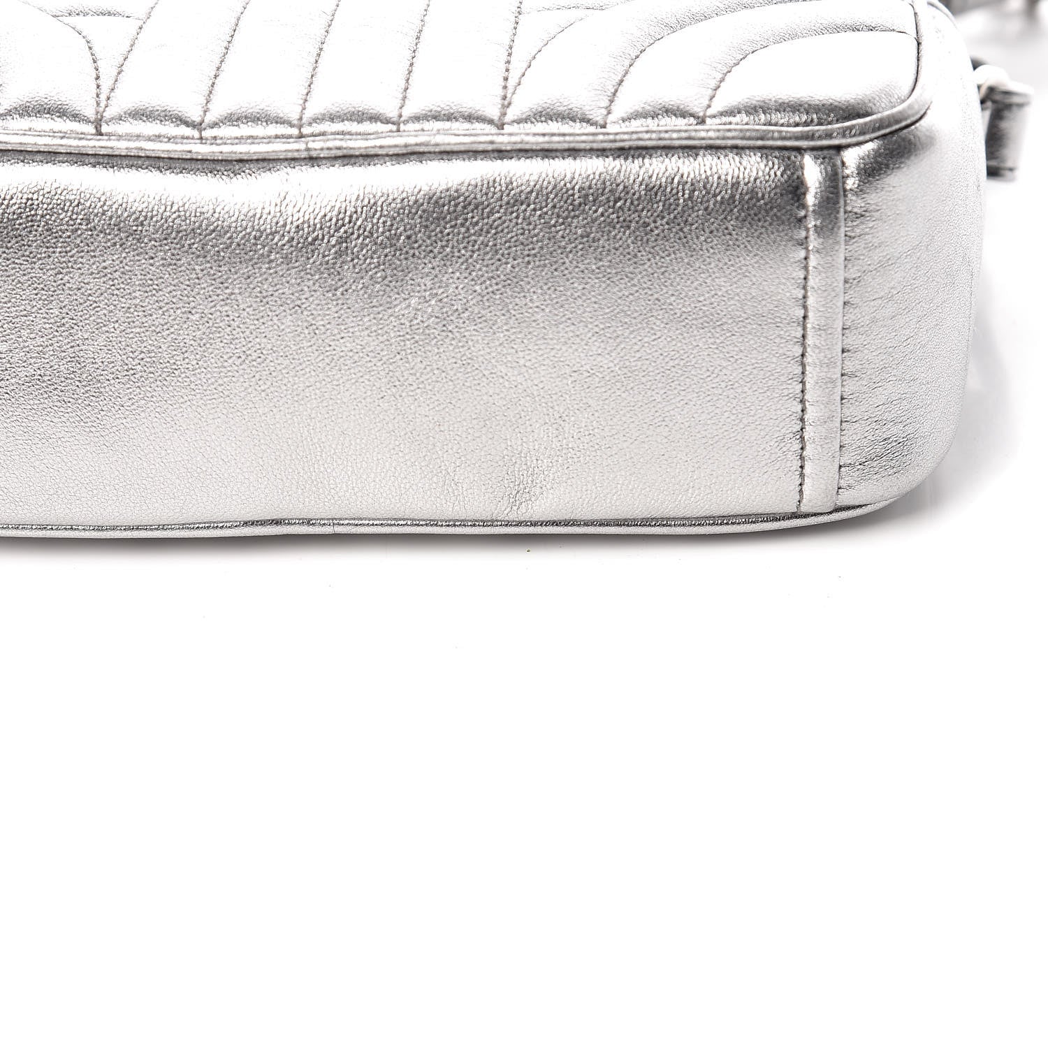 Prada Metallic Nappa Impunture Diagramme Crossbody Cromo 7 of 13