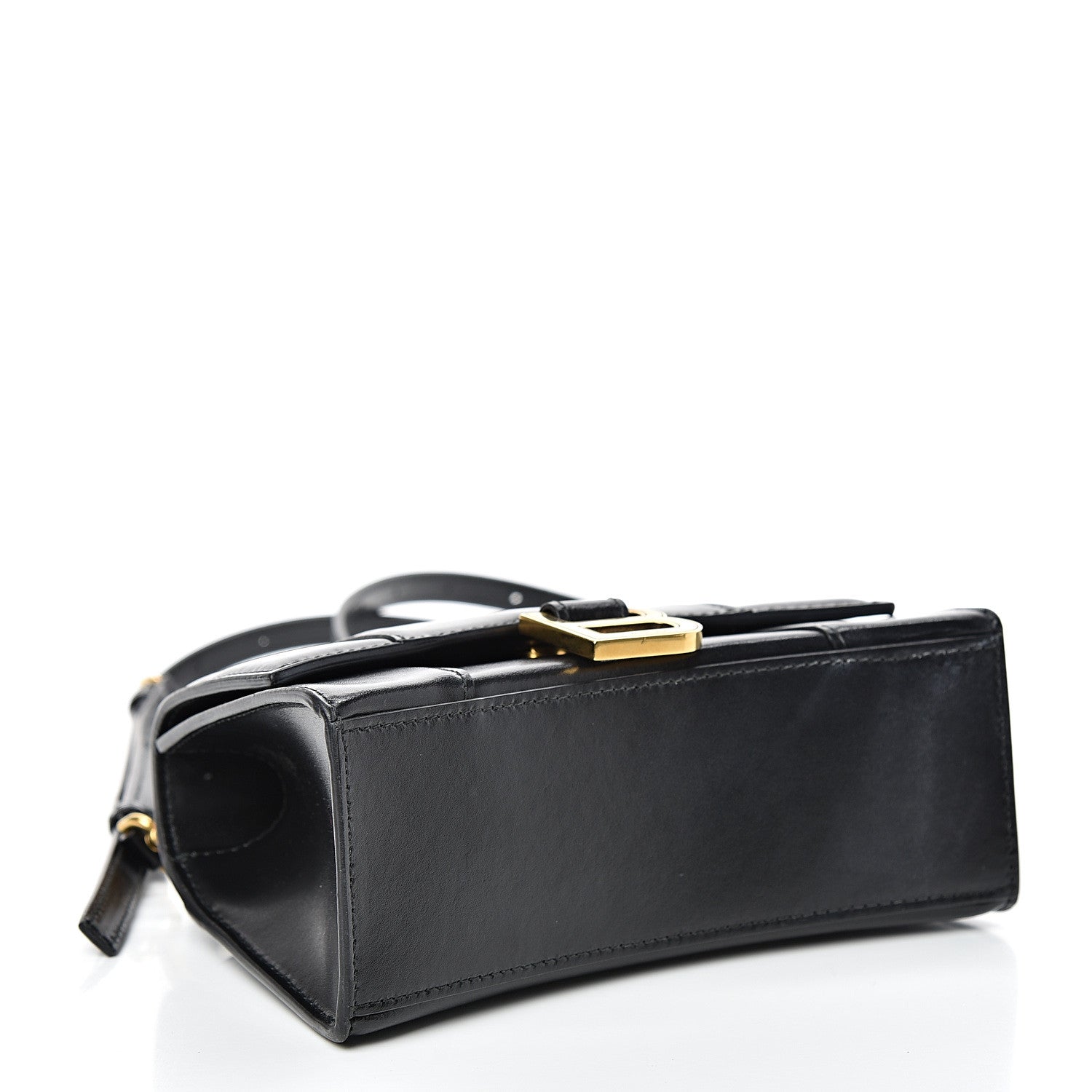 Balenciaga Shiny Box Calfskin Hourglass Top Handle Bag XS Black 3 of 14