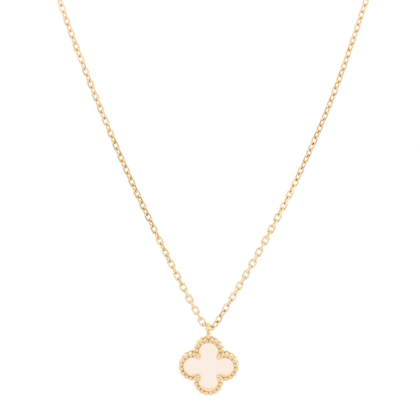 18K Yellow Gold Mother of Pearl Sweet Alhambra Pendant Necklace