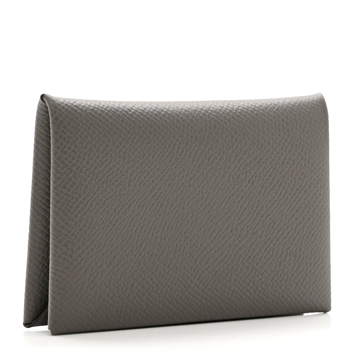Hermes Epsom Calvi Card Case Gris Meyer 3 of 7