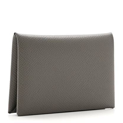 Hermes Epsom Calvi Card Case Gris Meyer 3 of 7