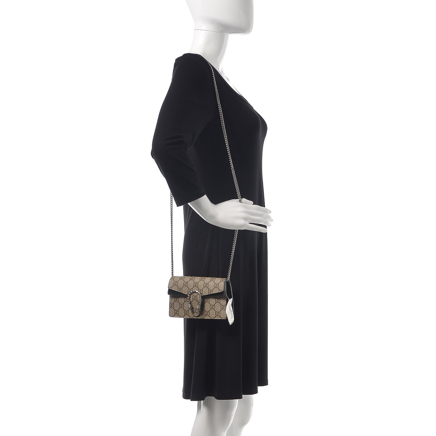 Gucci GG Supreme Monogram Super Mini Dionysus Shoulder Bag Black 3 of 8