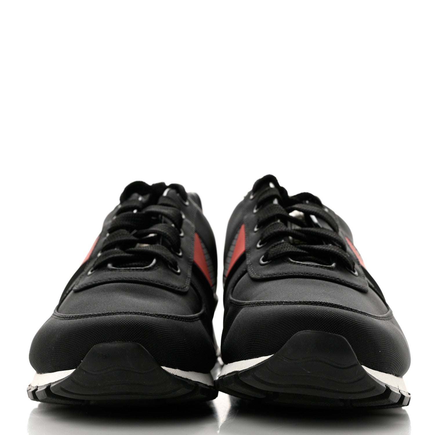 Prada Nylon Tech Logo Mens Sneakers 8 Black 2 of 9