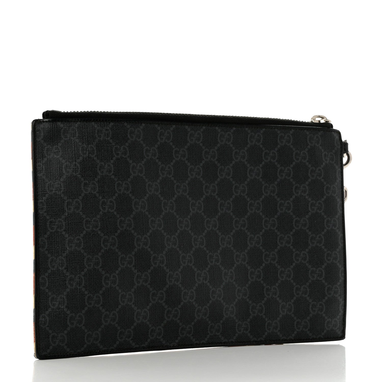Gucci GG Supreme Monogram Night Courrier Zip Wristlet Pouch Black Multicolor 3 of 11