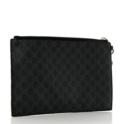 Gucci GG Supreme Monogram Night Courrier Zip Wristlet Pouch Black Multicolor 3 of 11