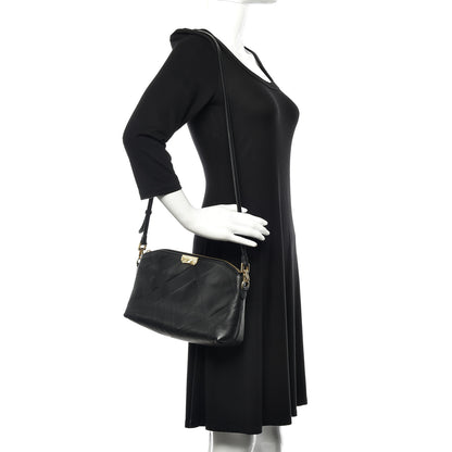 Burberry Calfskin Check Embossed Small Chichester Crossbody Clutch Bag Black 2 of 11