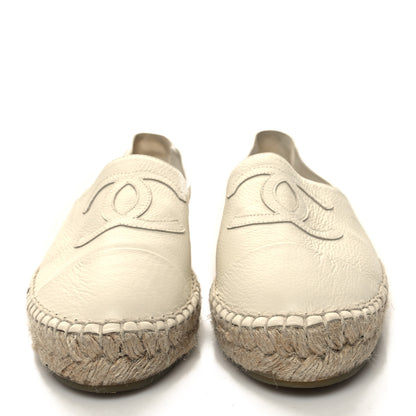 Chanel Lambskin CC Espadrilles 39 White 2 of 9