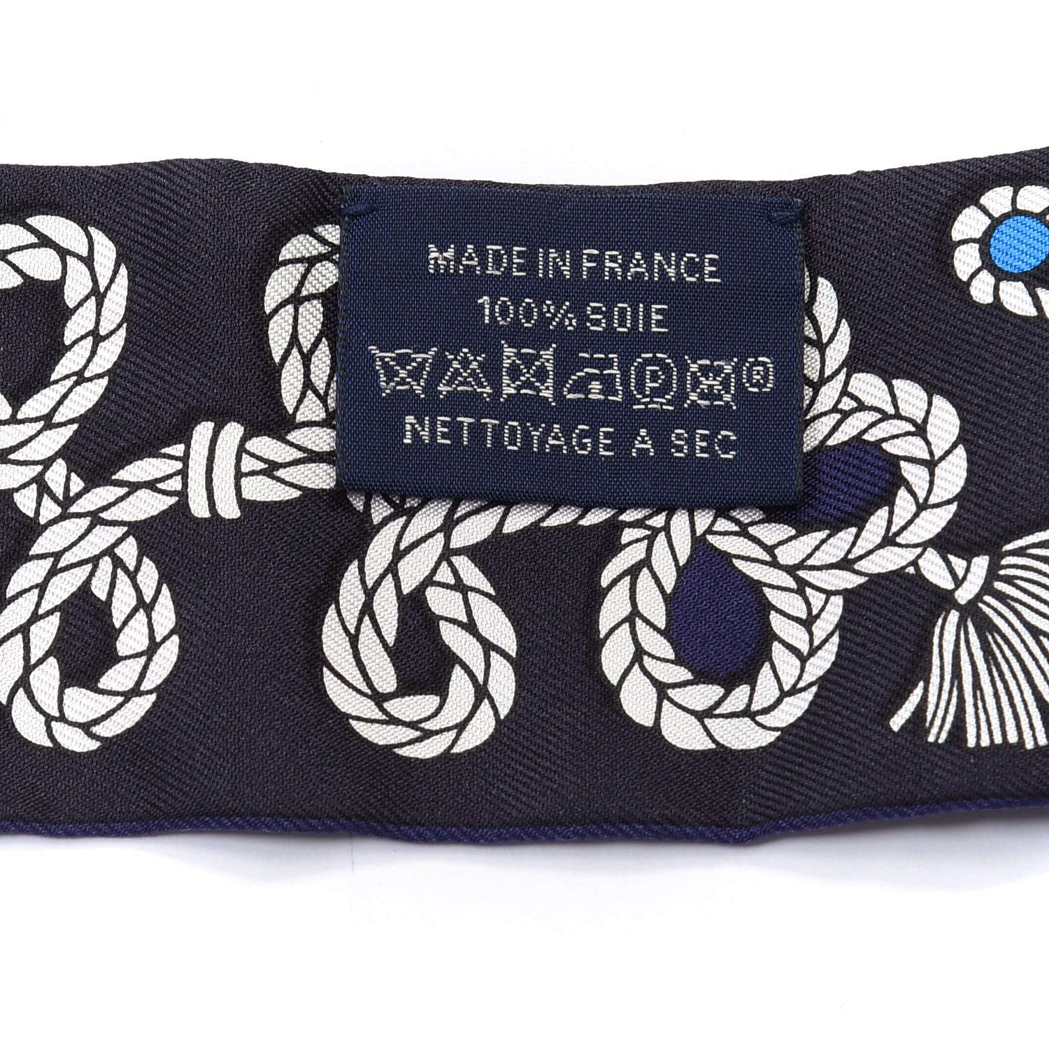 Hermes Silk Galons Et Brandebourg Twilly Indigo Rouge Vif Marine 4 of 4