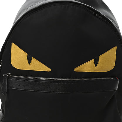 Fendi Nylon Vitello Elite Monster Eyes Rounded Backpack Black Yellow 8 of 12