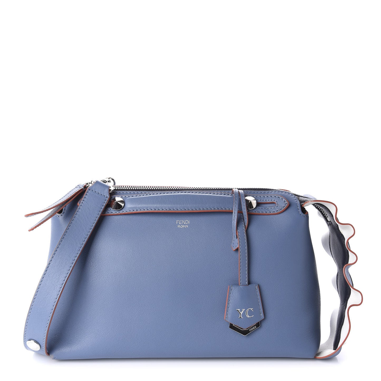 Vitello Dolce Waves Croc Tail Studded Medium By The Way Boston Bag Ceruleo Multicolor