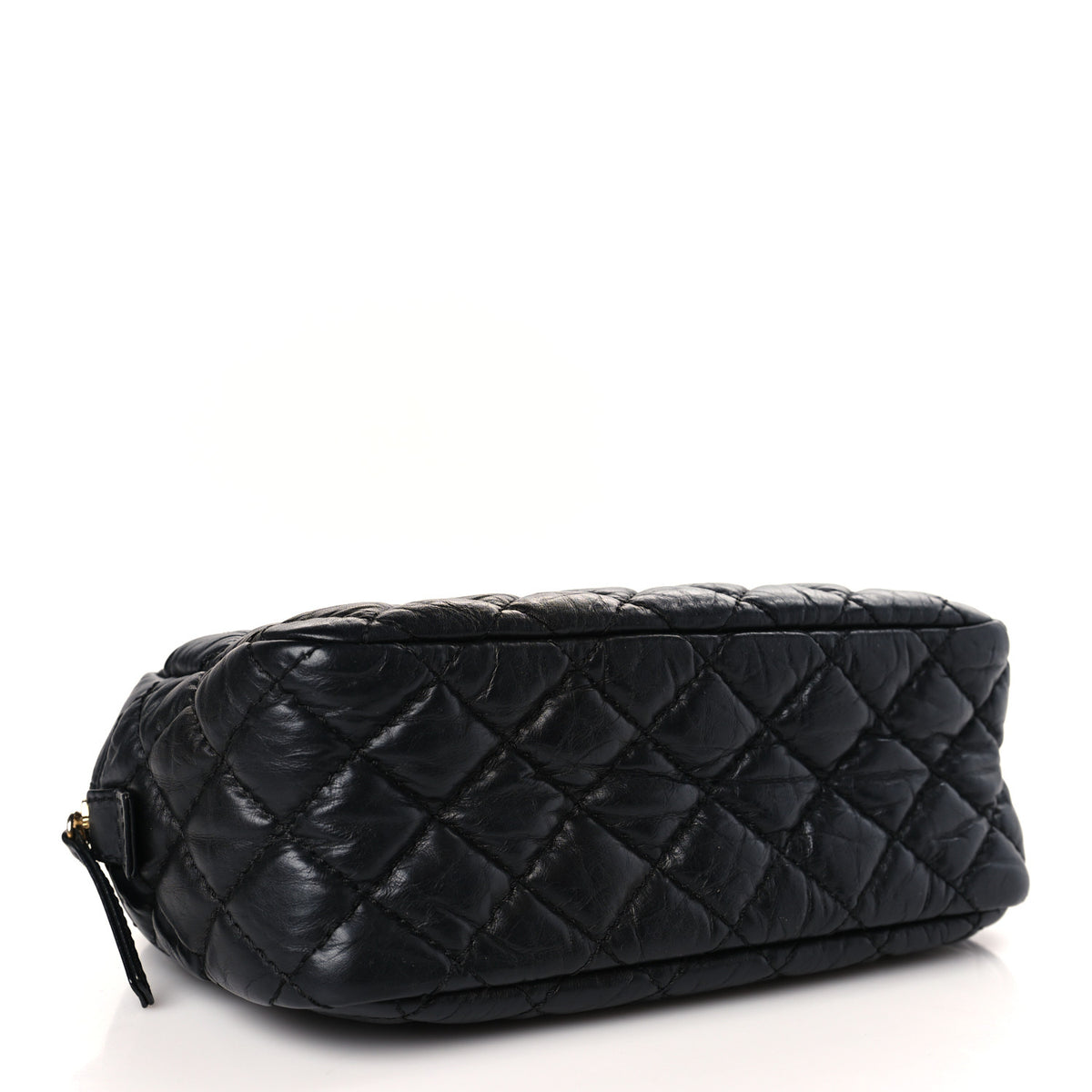 Aged Calfskin Quilted Small Reissue Camera Case Black