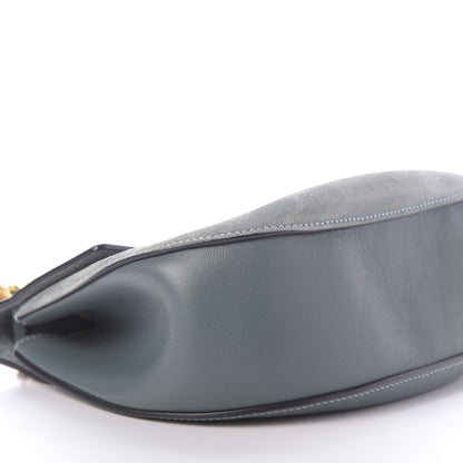 Chloe Suede Smooth Calfskin Drew Shoulder Bag Cloudy Blue 8 of 9