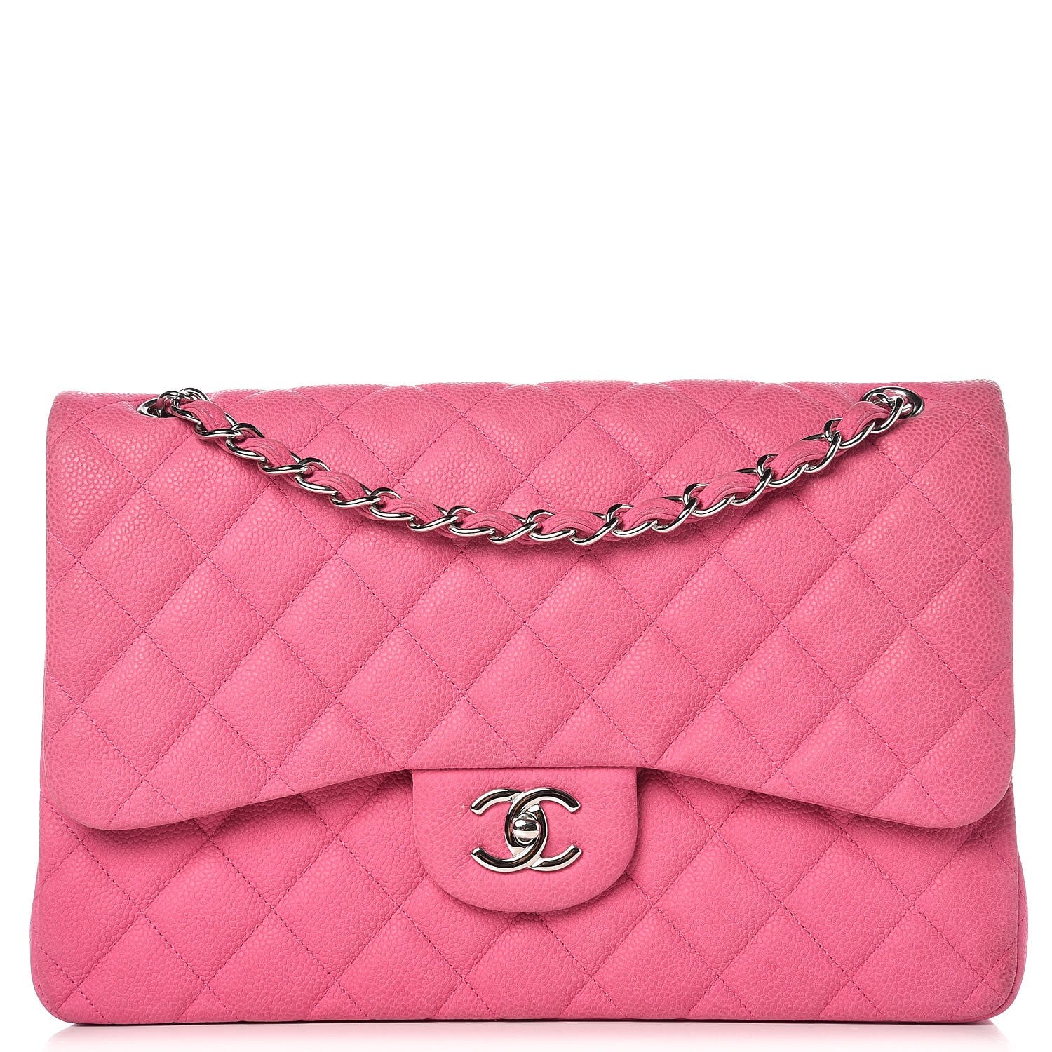 Chanel Iridescent Caviar Quilted Jumbo Double Flap Pink 1 of 29