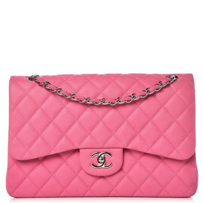 Chanel Iridescent Caviar Quilted Jumbo Double Flap Pink 1 of 29