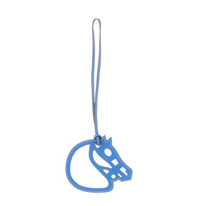 Hermes Swift Paddock Cheval Horse Bag Charm Bleu Paradis 1 of 3
