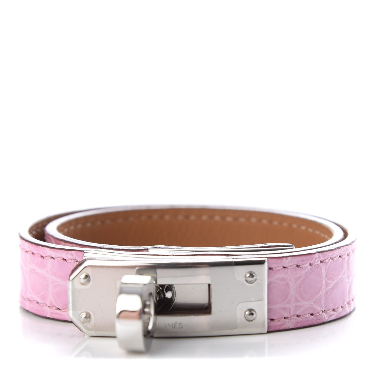 Matte Alligator Kelly Double Tour Bracelet T2 5P Pink