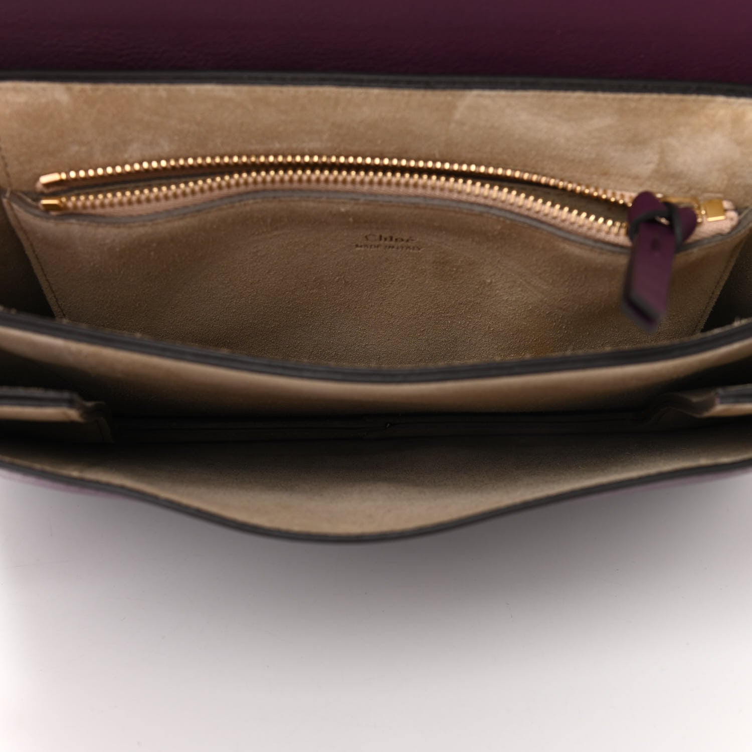 Chloe Suede Calfskin Medium Faye Shoulder Bag Dark Purple 5 of 11