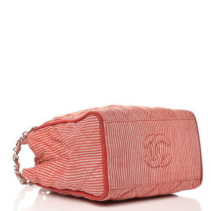 Chanel Toile Striped Quilted Mini Shoulder Bag Red 4 of 16