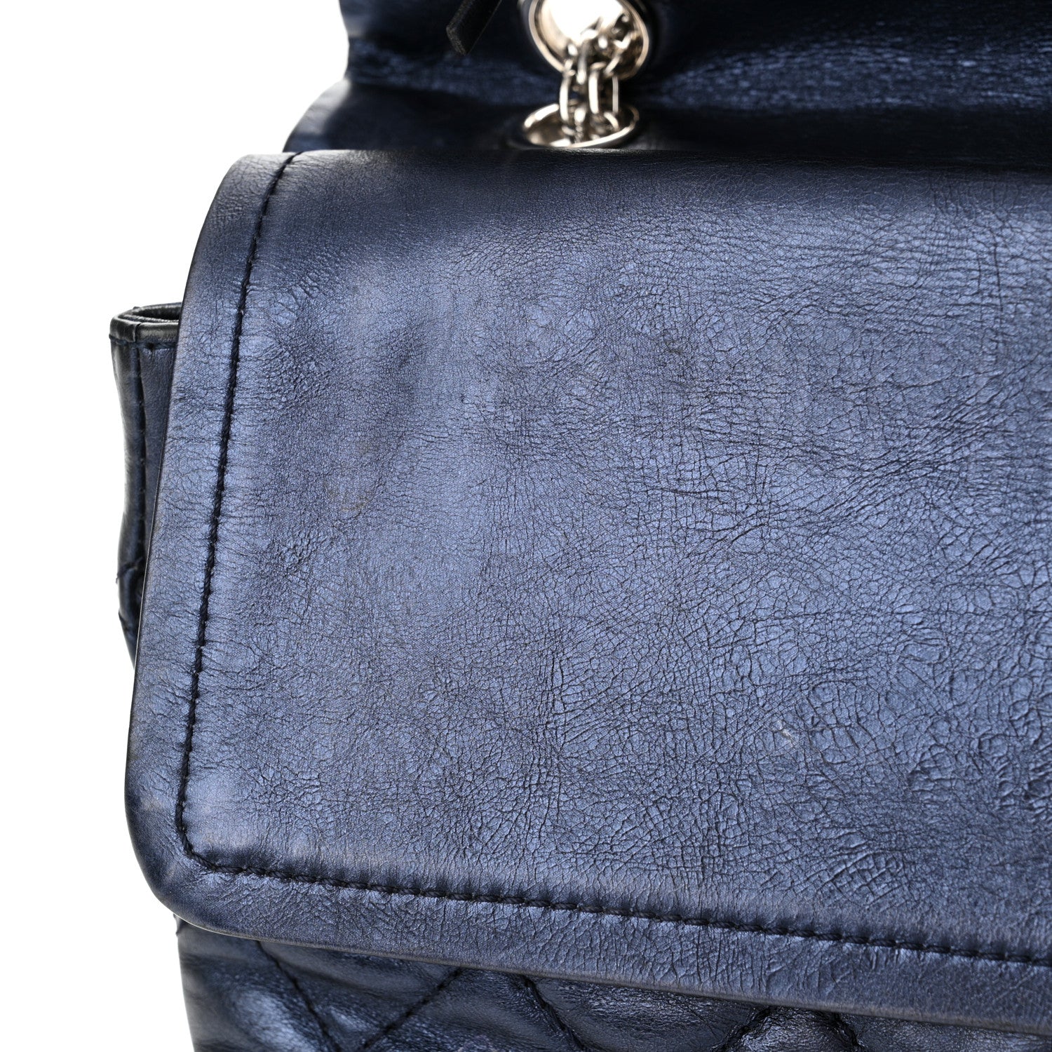 Chanel Metallic Aged Calfskin Quilted 2.55 Reissue 227 Flap Blue 13 of 14
