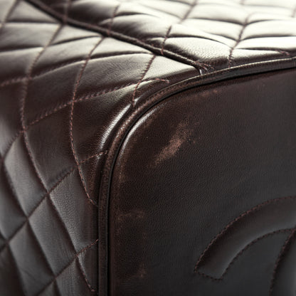 Chanel Lambskin Quilted Cosmetic Vanity Bag Brown 13 of 16