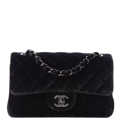 Chanel Velvet Quilted Mini Rectangular Flap So Black 1 of 10