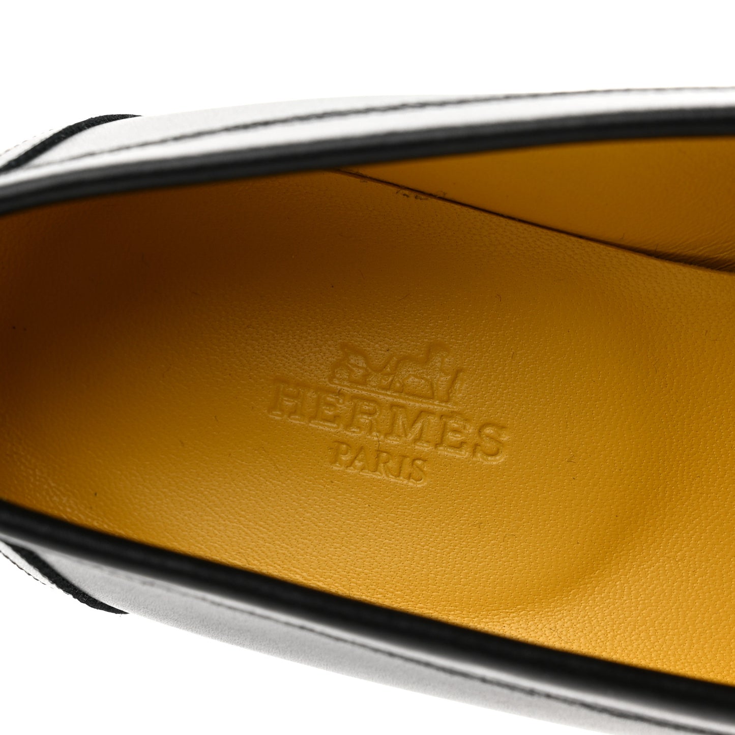 Calfskin Womens Paris Loafers 36 Black White