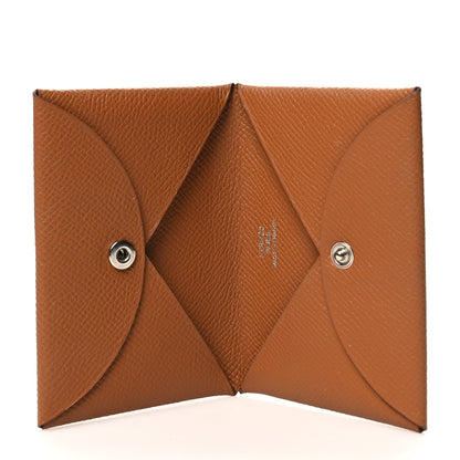 Hermes Epsom Calvi Card Case Gold 5 of 12