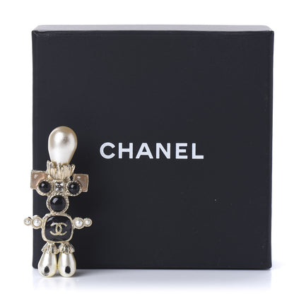 Chanel Gripoix Pearl CC Brooch Black Gold 5 of 5