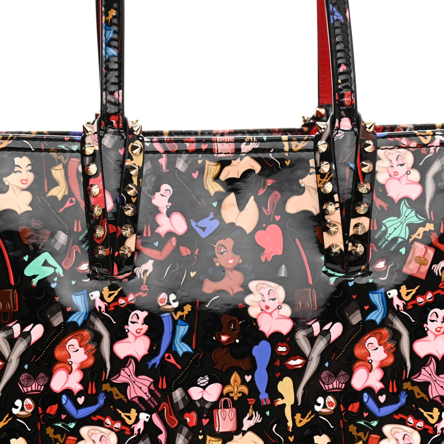 Christian Louboutin Patent Calfskin Small Dita Cabata Tote Black 10 of 12