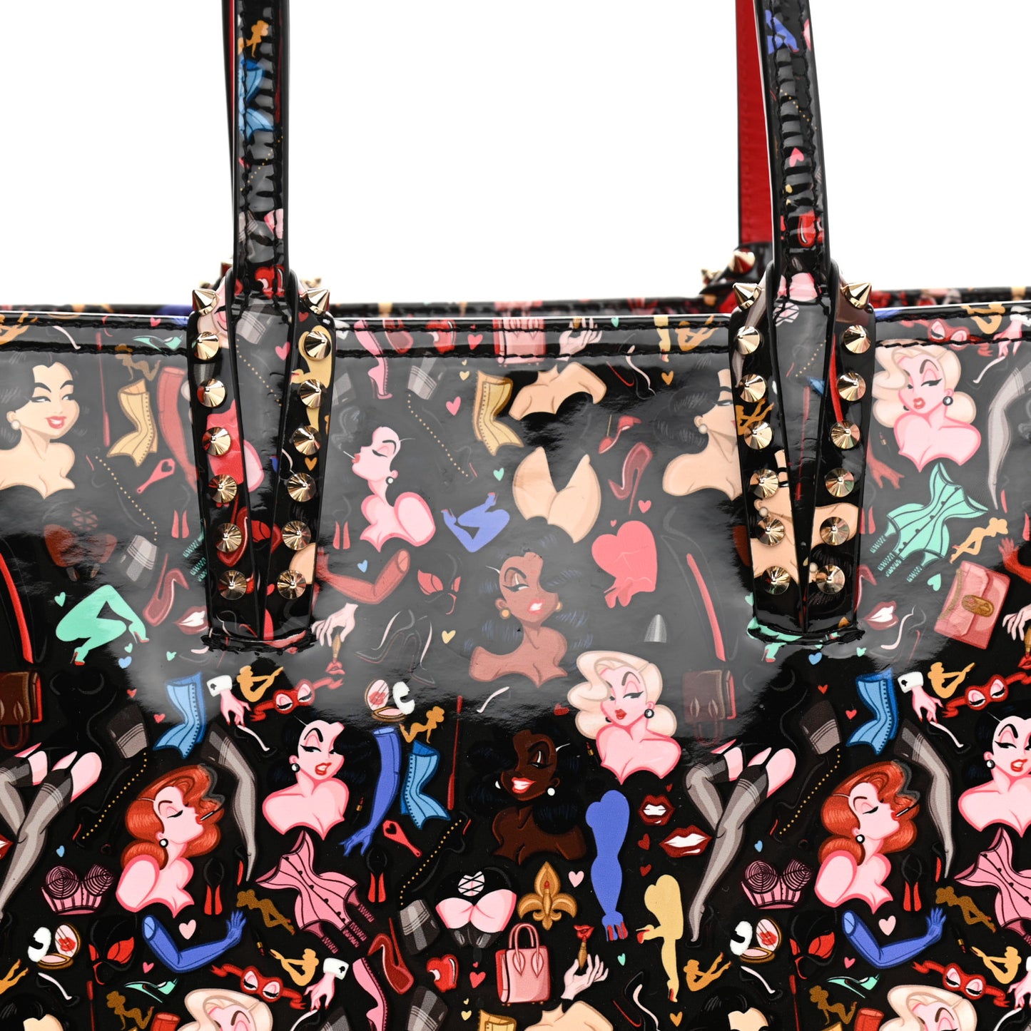 Patent Calfskin Small Dita Cabata Tote Black