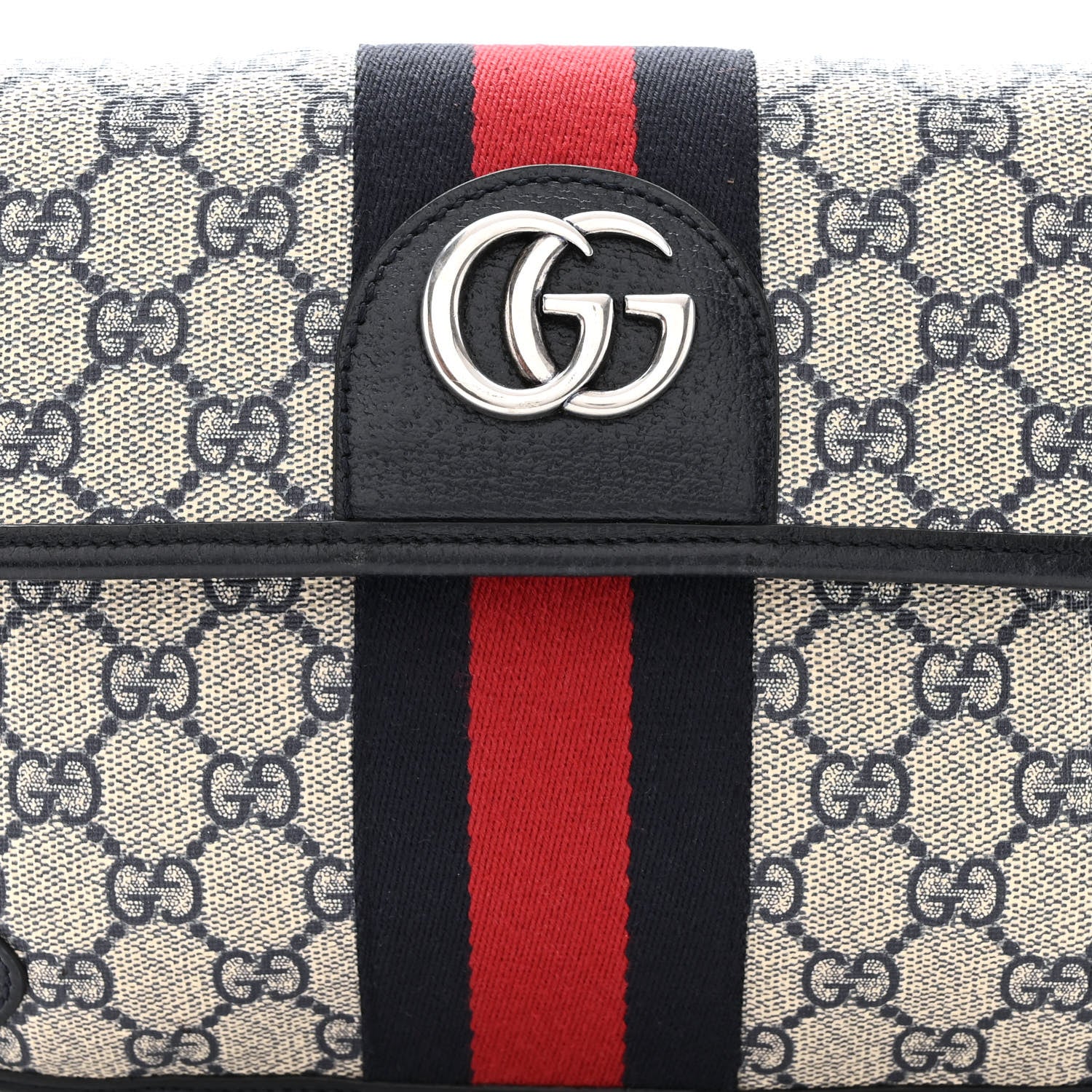 Gucci GG Supreme Monogram Web Small Ophidia Belt Bag 90/36 Beige Navy 9 of 13