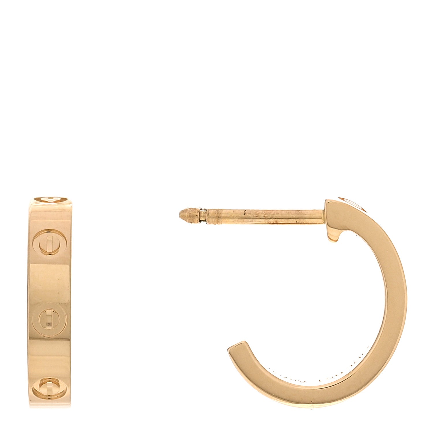 Cartier 18K Yellow Gold Small LOVE Hoop Earrings 1 of 5