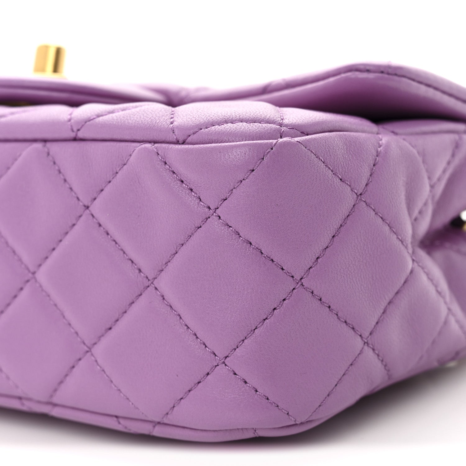 Chanel Lambskin Quilted Mini Rectangular Pearl Crush Flap Purple 10 of 11
