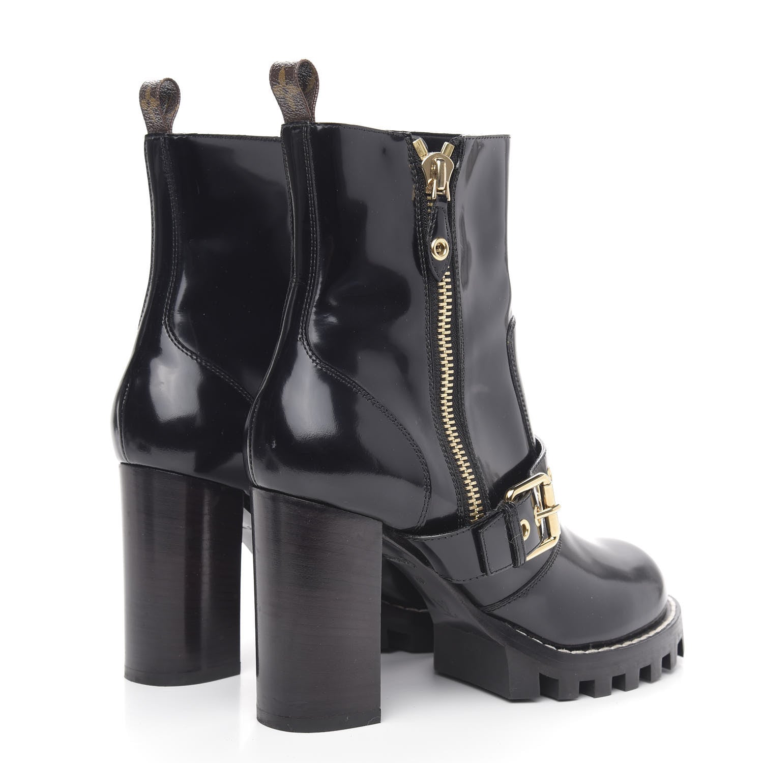 Louis Vuitton Patent Calfskin Star Trail Boots 40 Black 4 of 9