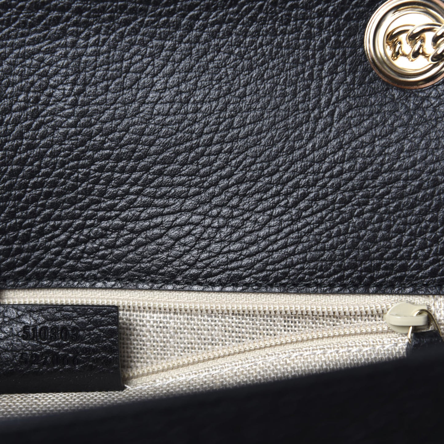 Dollar Calfskin Interlocking G Shoulder Bag Black