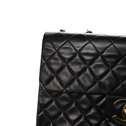 Chanel Lambskin Quilted XL Jumbo Single Flap Black 14 of 15