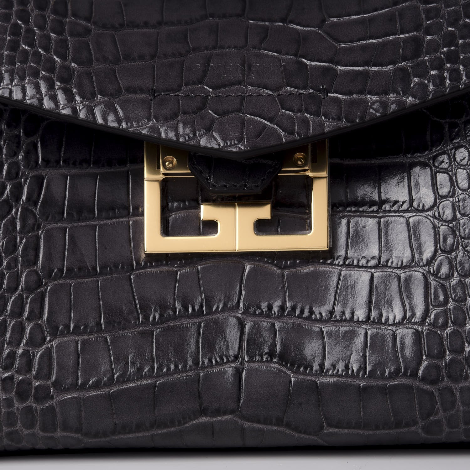 Givenchy Calfskin Crocodile Embossed Mini Mystic Shoulder Bag Storm Grey 8 of 8