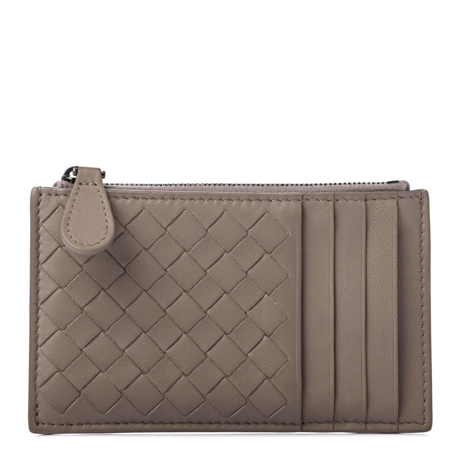 Bottega Veneta Calfskin Intrecciato Zip Card Holder Shadow 1 of 4