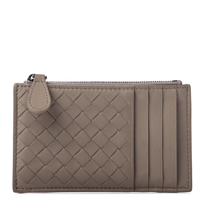 Bottega Veneta Calfskin Intrecciato Zip Card Holder Shadow 1 of 4
